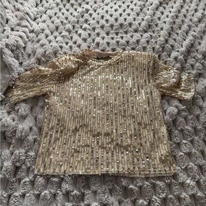 Zara Gold Sequin Top